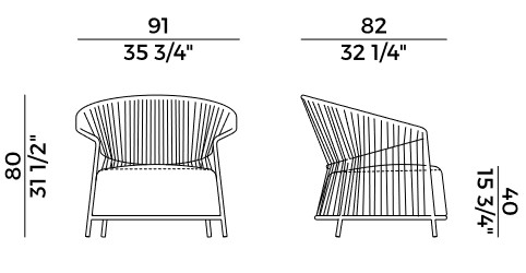 Sillón Lounge Ola Potocco medidas