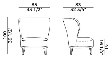 Sillón lounge Spring Potocco medidas