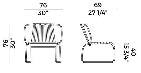 Sillón Lounge Tibes Potocco medidas