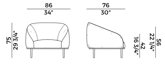 Sillón Lounge Yoisho Potocco medidas