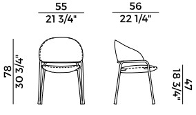 Silla Fast Potocco con reposabrazos medidas