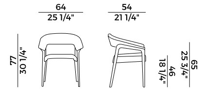 Silla Memory Potocco con apoyabrazos medidas