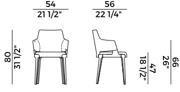 Sillón Velis Potocco con apoyabrazos medidas
