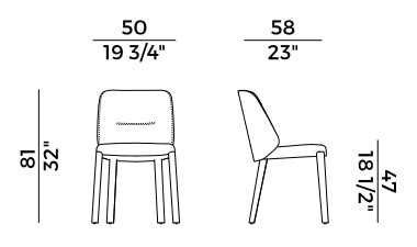 Silla Concha Potocco medidas