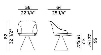 Silla Lyz Potocco base de cono medidas