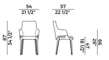 Sillón Velis Potocco con apoyabrazos medidas