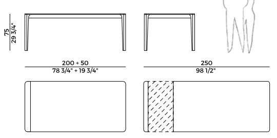 Mesa Blossom Potocco extensible medidas
