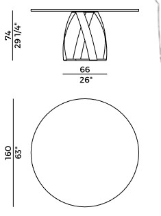 Tavolo Bon Bon Potocco fisso dimensioni