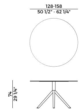 Mesa OTX Dining Potocco medidas