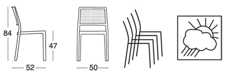 Dimensiones de la Silla Emi Scab