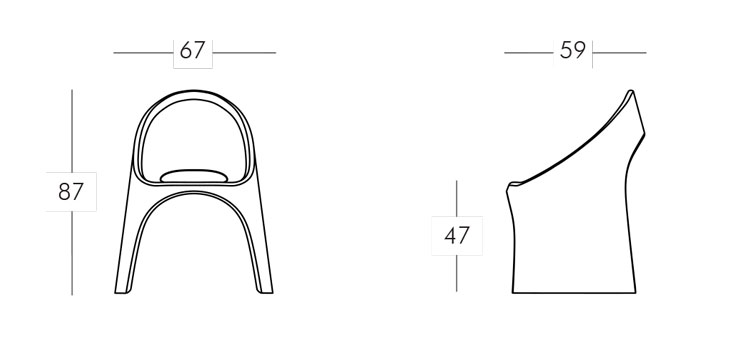 Silla Amélie Tomasucci medidas y dimensiones