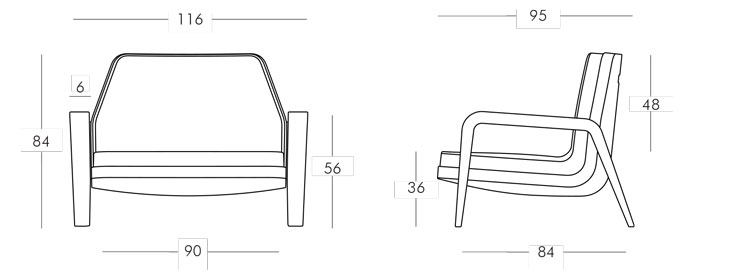 Sillon America Slide medidas y dimensiones