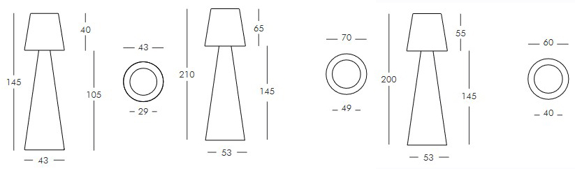 Lampada Pivot Slide misure e dimensioni