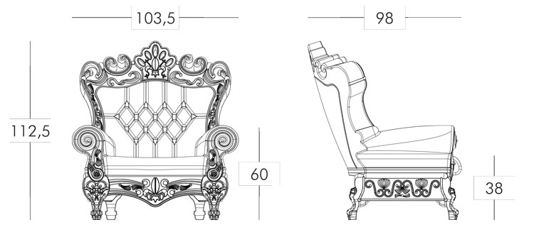 Sillon Queen of Love Slide medidas
