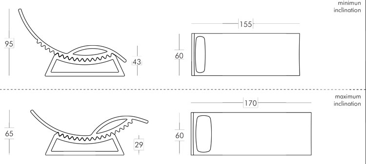 Chaise-longue Tic Tac Slide medidas