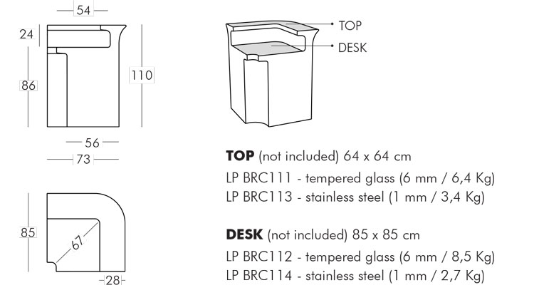 Barra Break Corner Slide medidas y dimensiones
