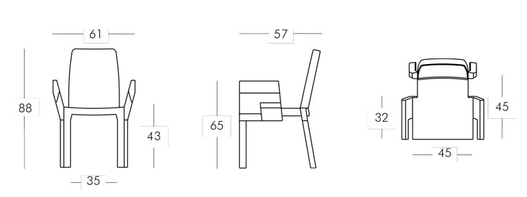 Silla Doublix Slide medidas y dimensiones