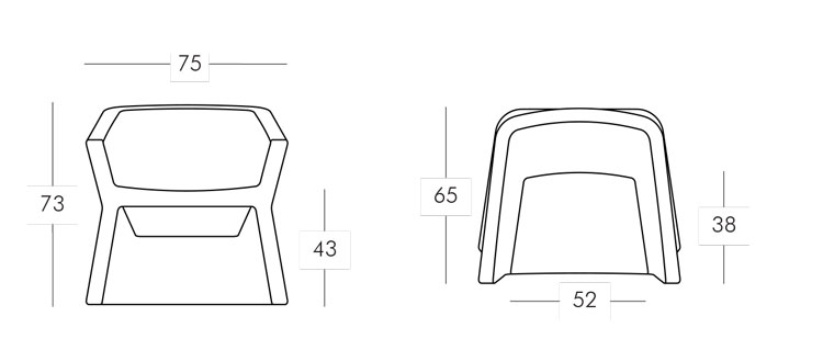 Silla Exofa Slide medidas y dimensiones