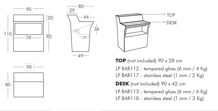 Barra Jumbo Bar Slide medidas y dimensiones