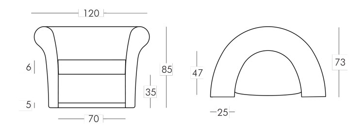 Poltrona Kalla Slide misure e dimensioni