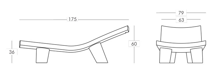 Tumbona Low Lita Lounge Slide medidas y dimensiones