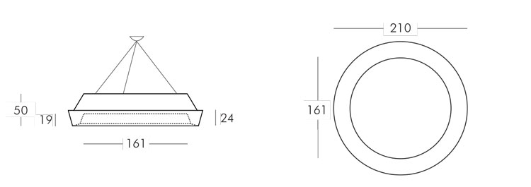 Lampada Ufo Slide versione 50 misure e dimensioni