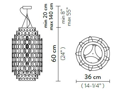 LampadaSospensione-Chantal-Slamp-DimensioniS