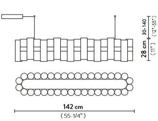Lámpara La Lollo Linear Slamp de suspensión medidas