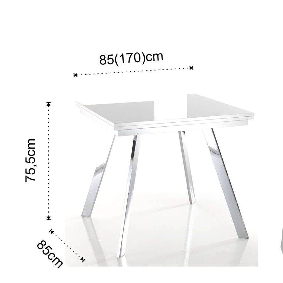 Mesa extensible Riky Tomasucci medidas y dimensiones