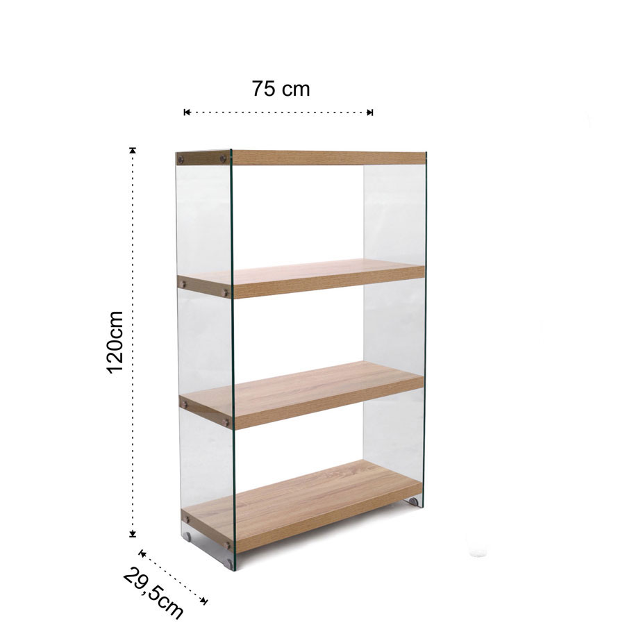 Librería Nancy 75, 4 estanterías Tomasucci medidas y dimensiones