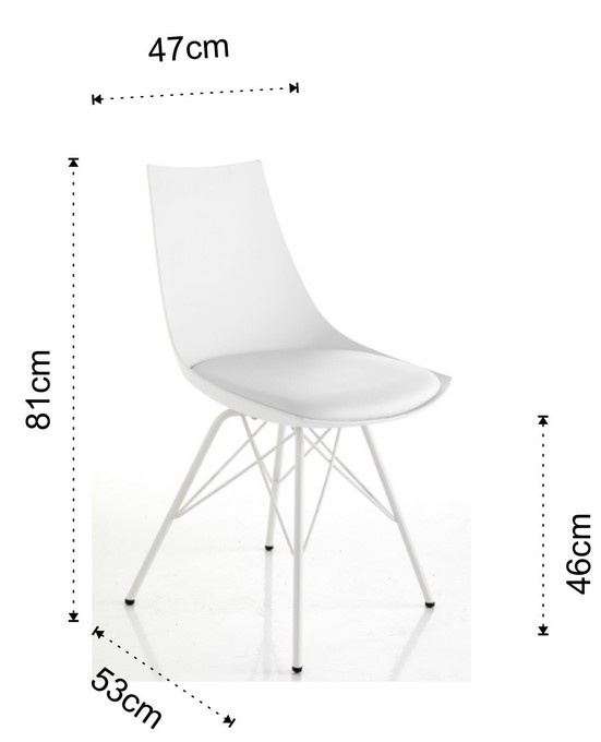 Dimensiones de la Silla Kiki de Tomasucci