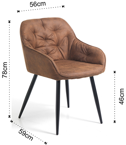Dimensiones de la Silla Lovely de Tomasucci