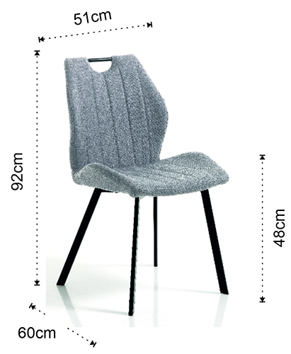 Dimensiones de la Silla Monia Tomasucci