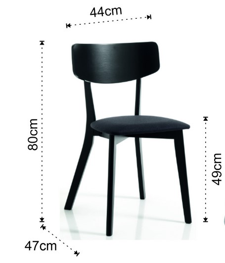 Dimensiones de la Silla Varm Black Tomasucci