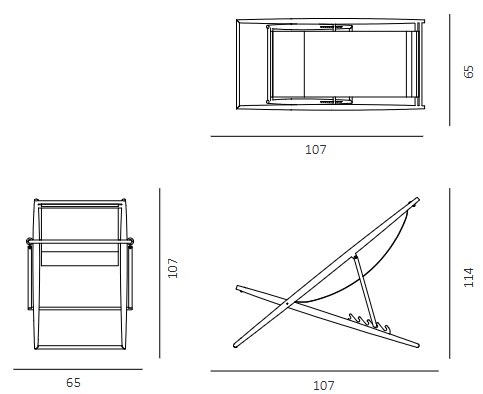Dimensiones silla reclinable Luce Unopiù
