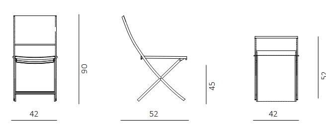 Dimensiones silla plegable Conrad Unopiù
