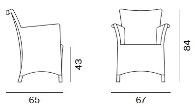 Dimensiones Silla con reposabrazos Capri Unopiù