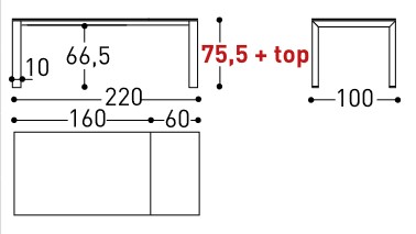 Tavolo Dolmen Varaschin allungabile dimensioni