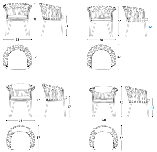 Silla-con-reposabrazos-Emma-Cross-Varaschin-medidas