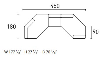 Sofá Belt Air Varaschin medidas