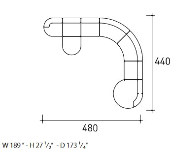 Sofá Belt Air Varaschin medidas