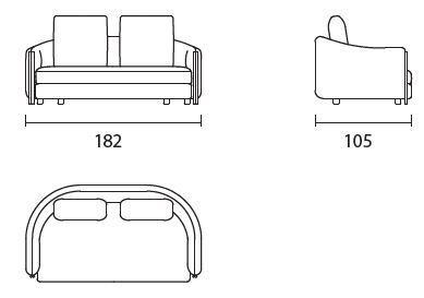 bonnie182-sofa-Lineal-bontempi-Dimensioni