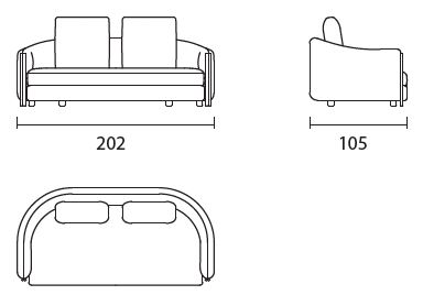 bonnie202-sofa-lineal-bontempi-Dimensiones