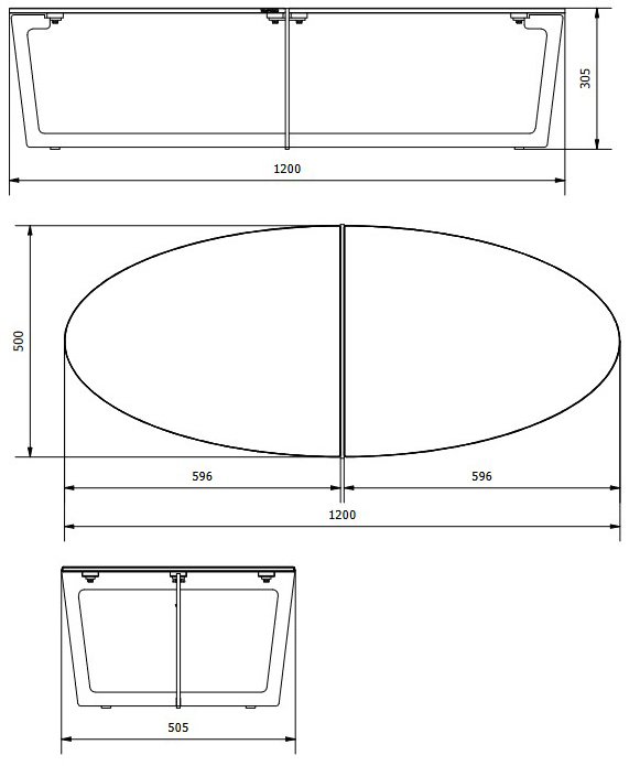 Mesa De Centro Cross Bontempi Casa Oval medidas