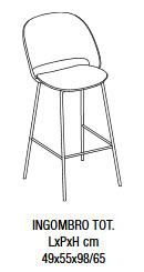 Dimensiones del taburete Polo Bontempi Casa de madera 34.69