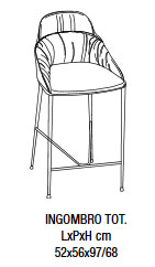 Dimensiones del taburete Queen Bontempi Casa