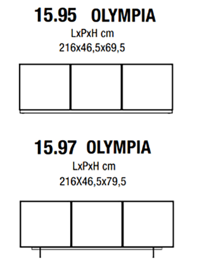 Dimensiones aparador Olympia de Bontempi Casa