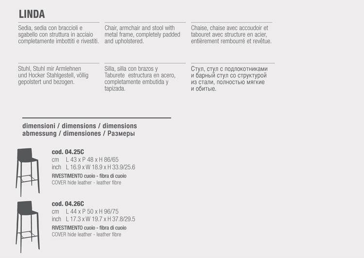 Dimensiones del taburete Linda Bontempi Casa