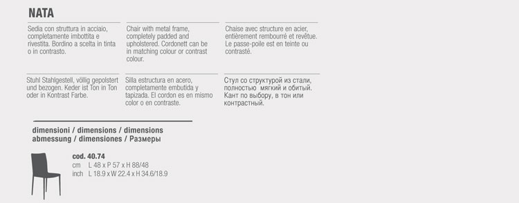 Silla Nata Bontempi Casa 40.74 medidas