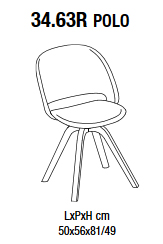 polo silla bontempi casa madera 34.63R dimensiones